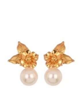 Jennifer Behr Gold Rici Earrings One Size New Womens Jewelry Pearl